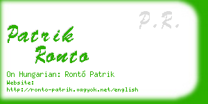 patrik ronto business card