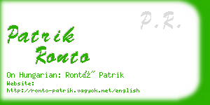 patrik ronto business card